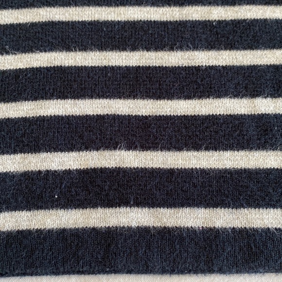 J. Jill Breton stripe nautical zip shoulder long knit tunic sweater navy grey - Picture 11 of 13
